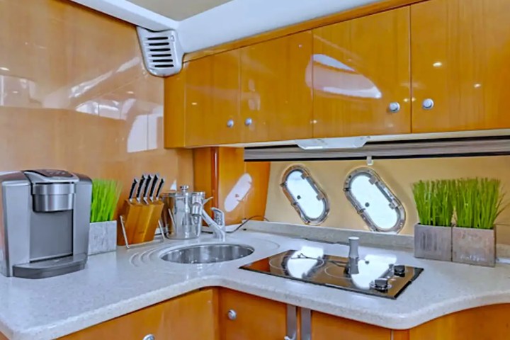 50′ Cranchi guests lounging Key Biscayne