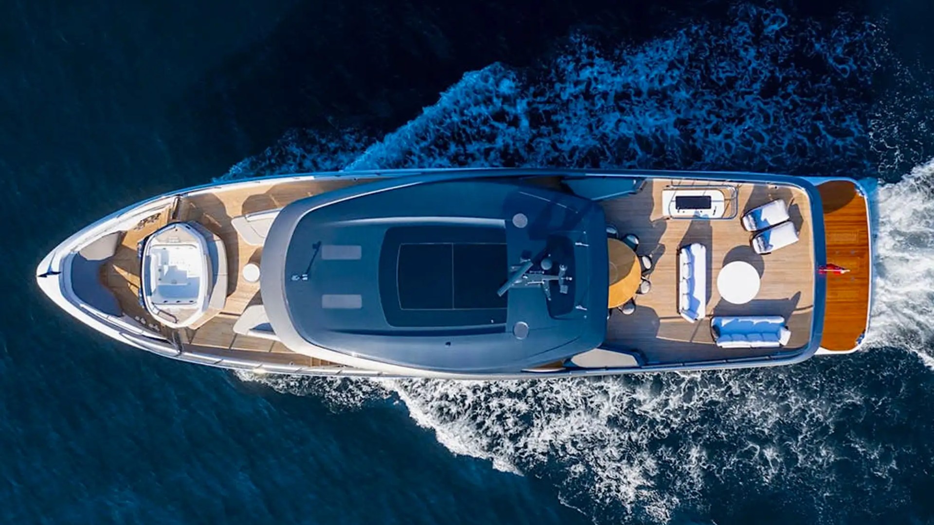 Aerial cruising pass of 100′ Princess Miami