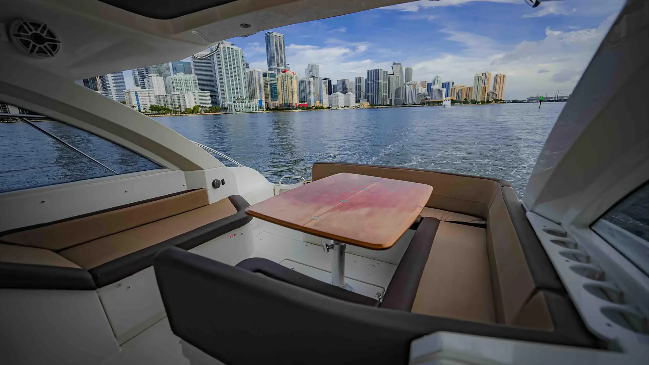 38′ Beneteau lounge deck area Key Biscayne