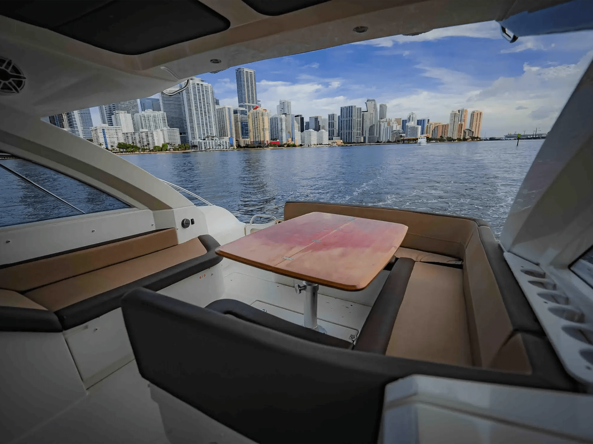 38′ Beneteau lounge deck area Key Biscayne