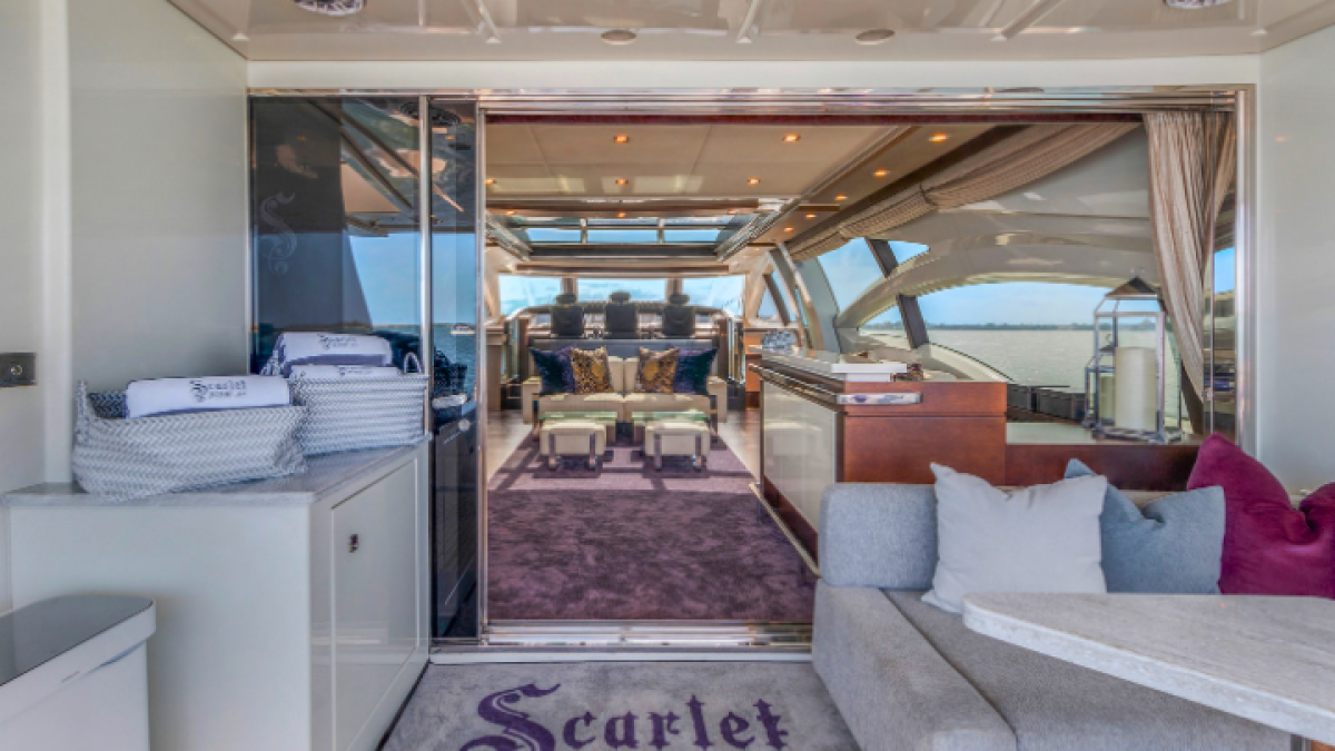 Interior bar station on 103′ Azimut Miami