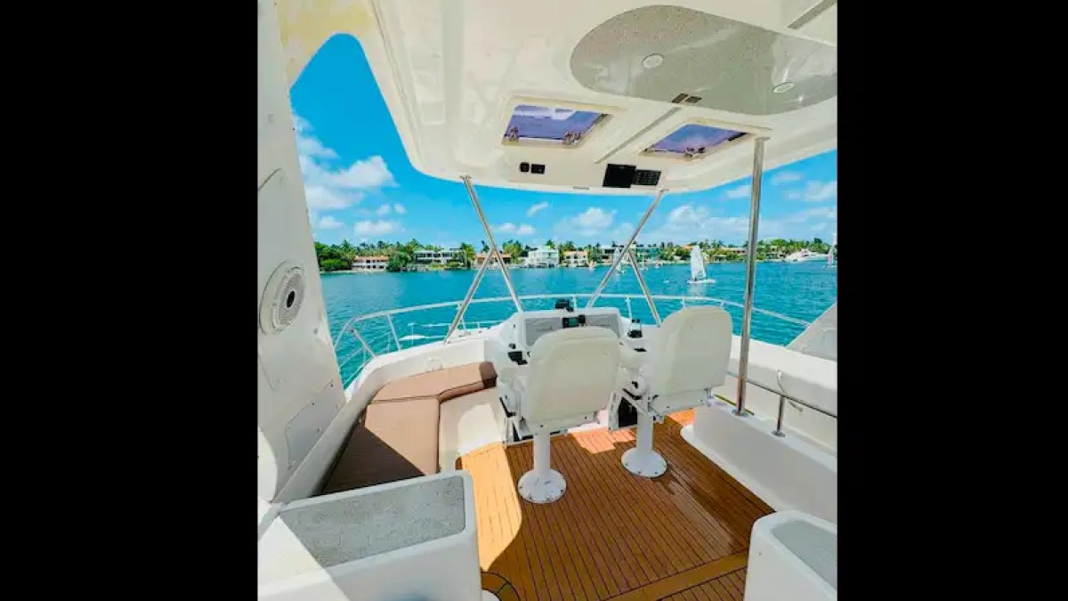 Helm station in action on 52′ Africat Miami