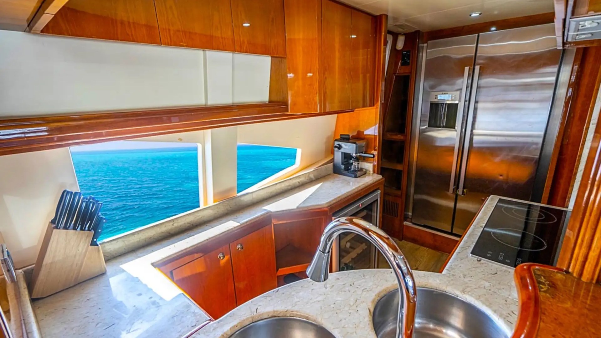 Galley appliances on 85′ Azimut Miami
