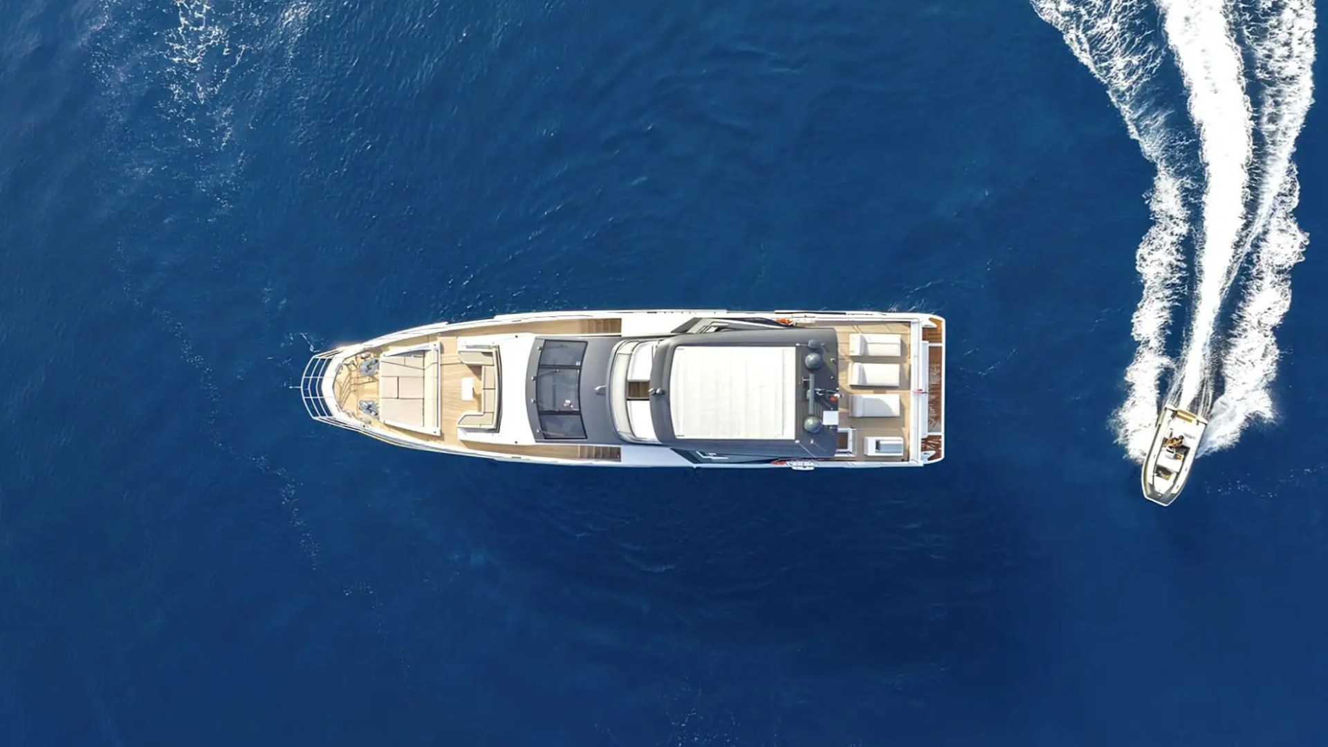 Anchor stop scene on 88′ Azimut Miami