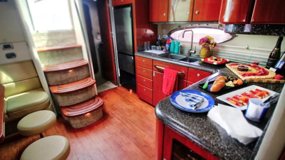 Storage cabinetry in cabin on 48′ Formula Miami