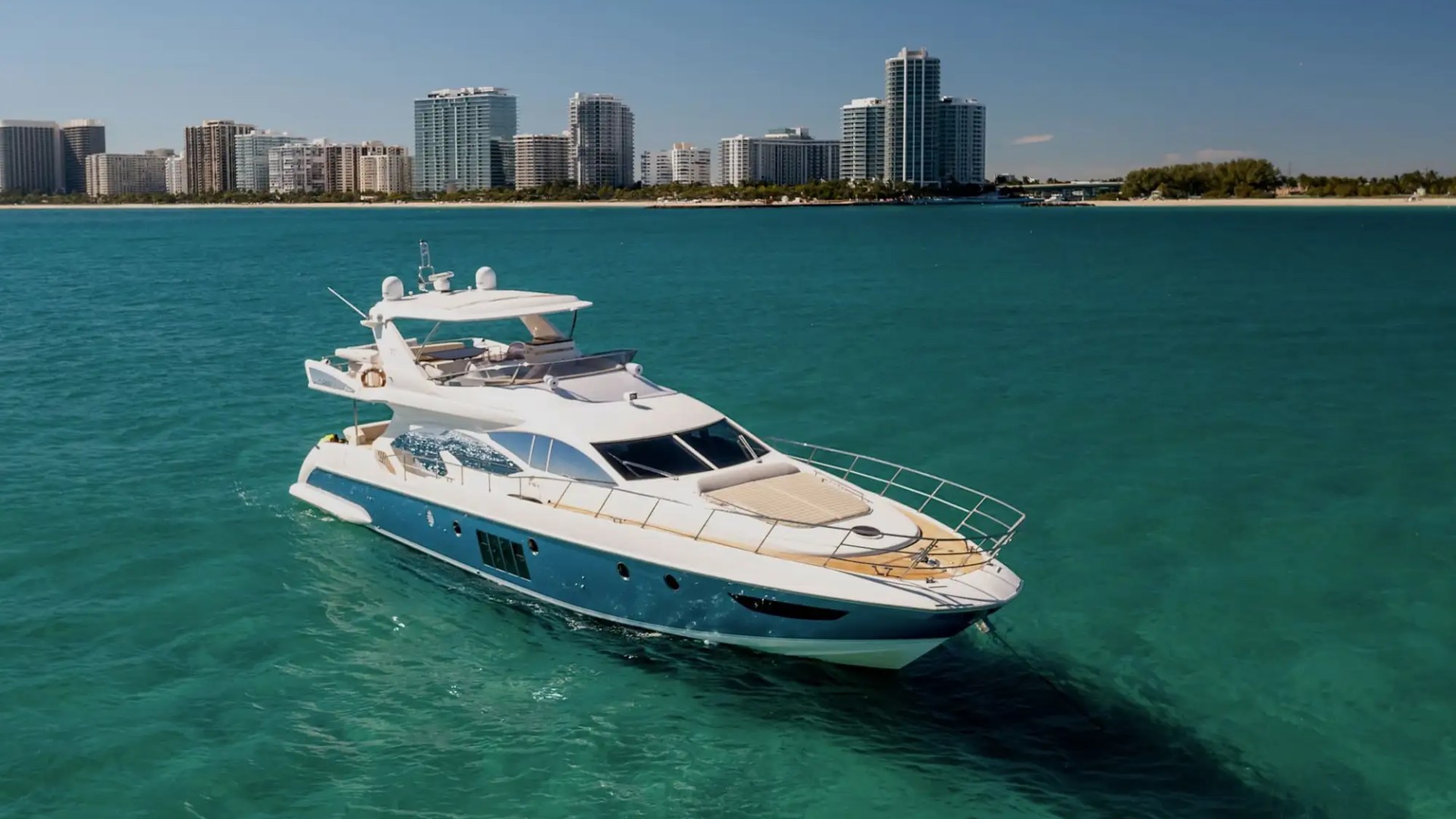 70′ Azimut evening deck ambiance Aventura