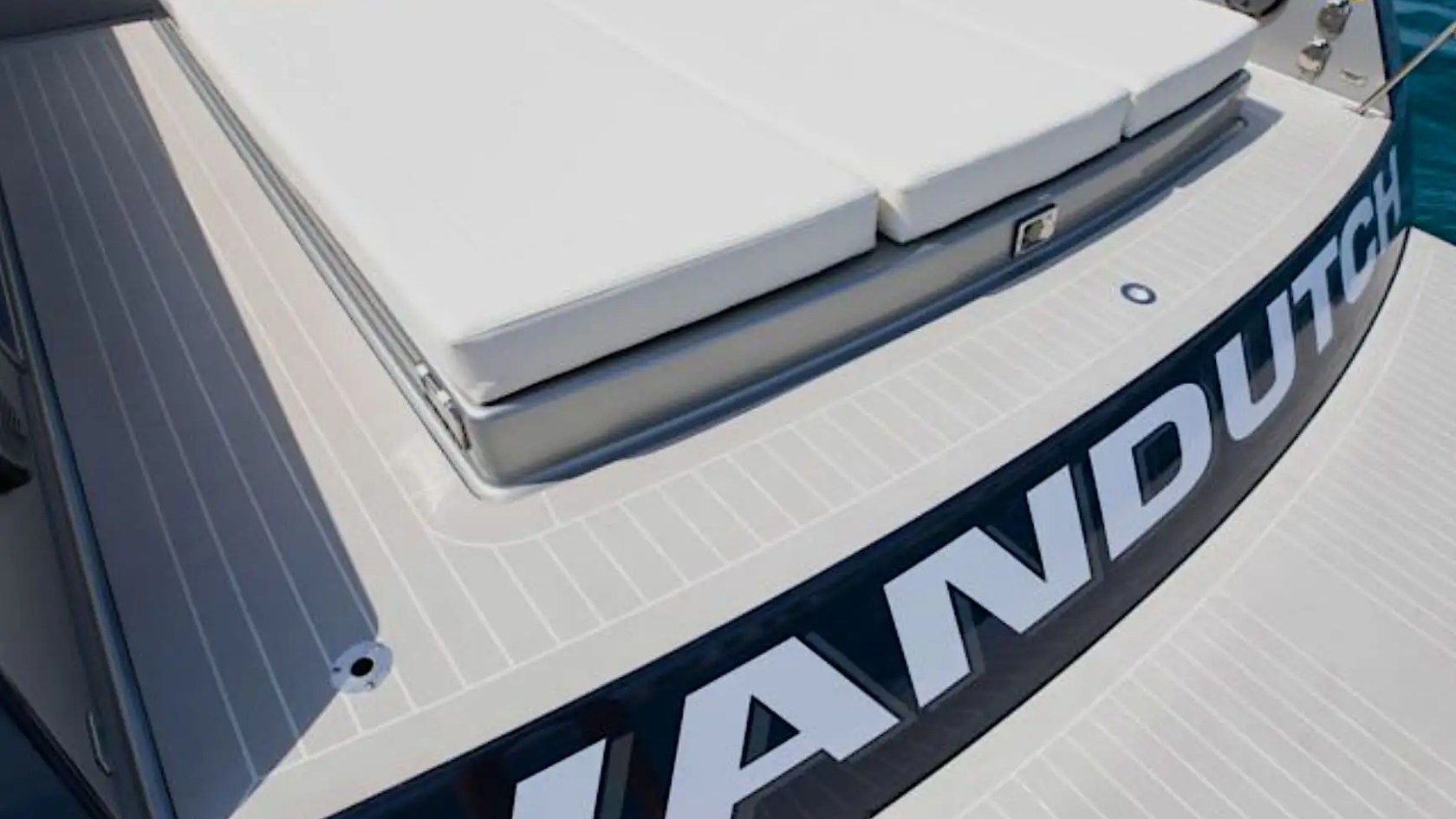 55′ VanDutch yacht aft deck seating area