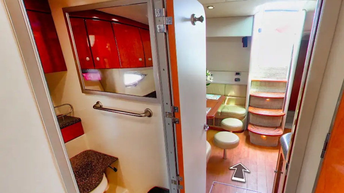 Companionway into cabin on 48′ Formula Miami