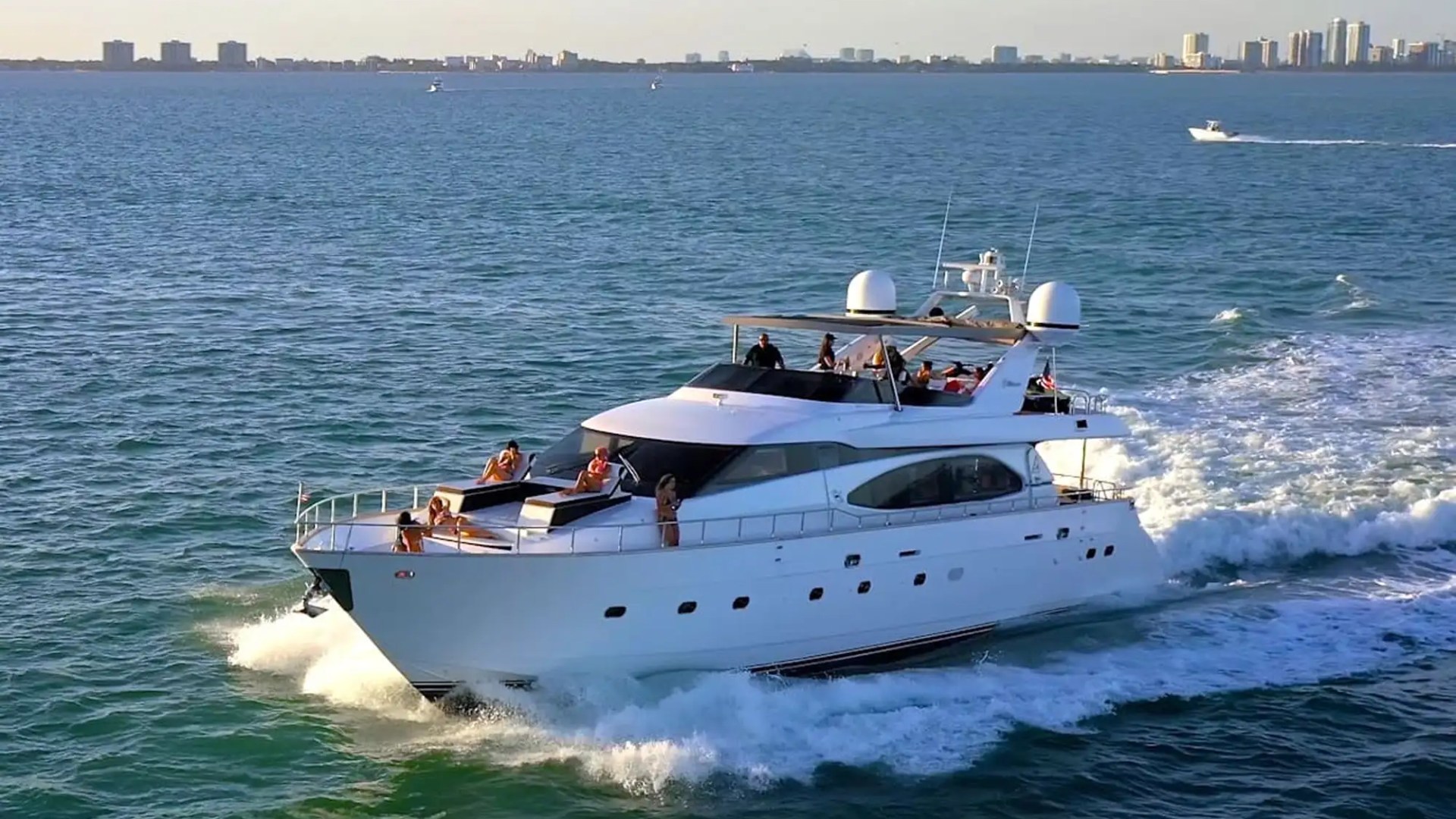 Bow anchor stop scene on 85′ Azimut Miami