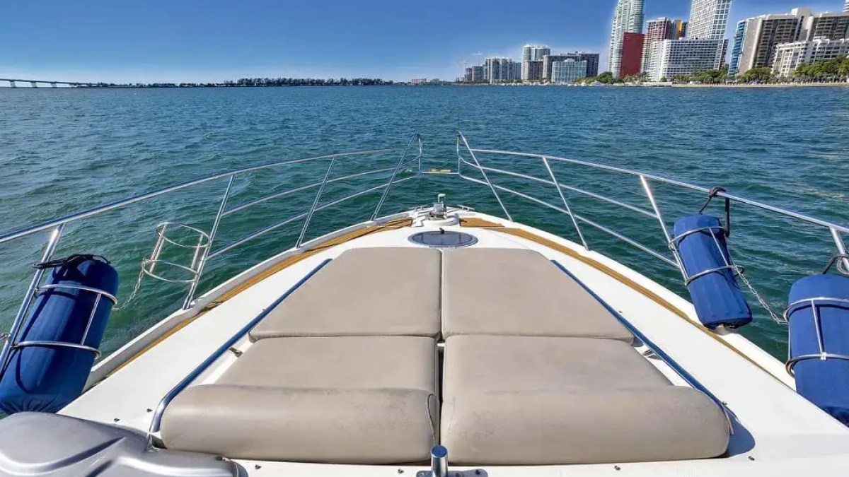 50′ Cranchi foredeck lounge Key Biscayne