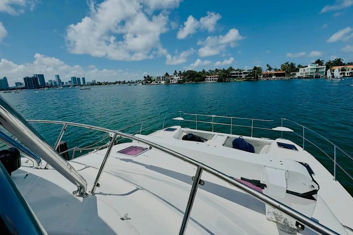 Forward seating zone on 52′ Africat Miami