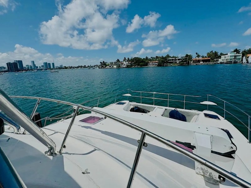 Forward seating zone on 52′ Africat Miami