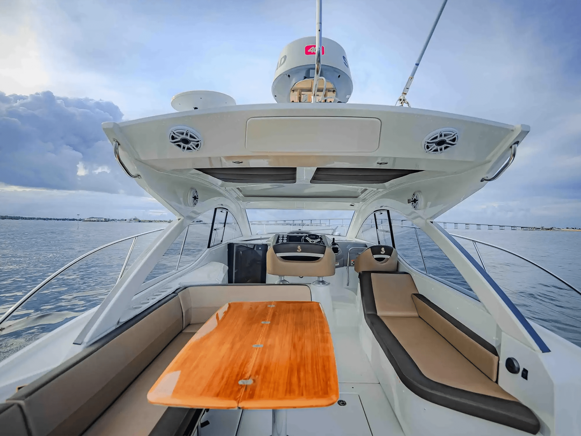 38′ Beneteau main salon interior Key Biscayne