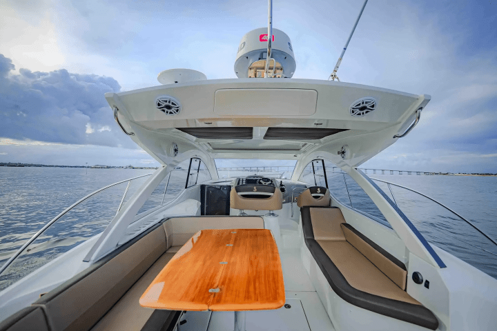 38′ Beneteau main salon interior Key Biscayne