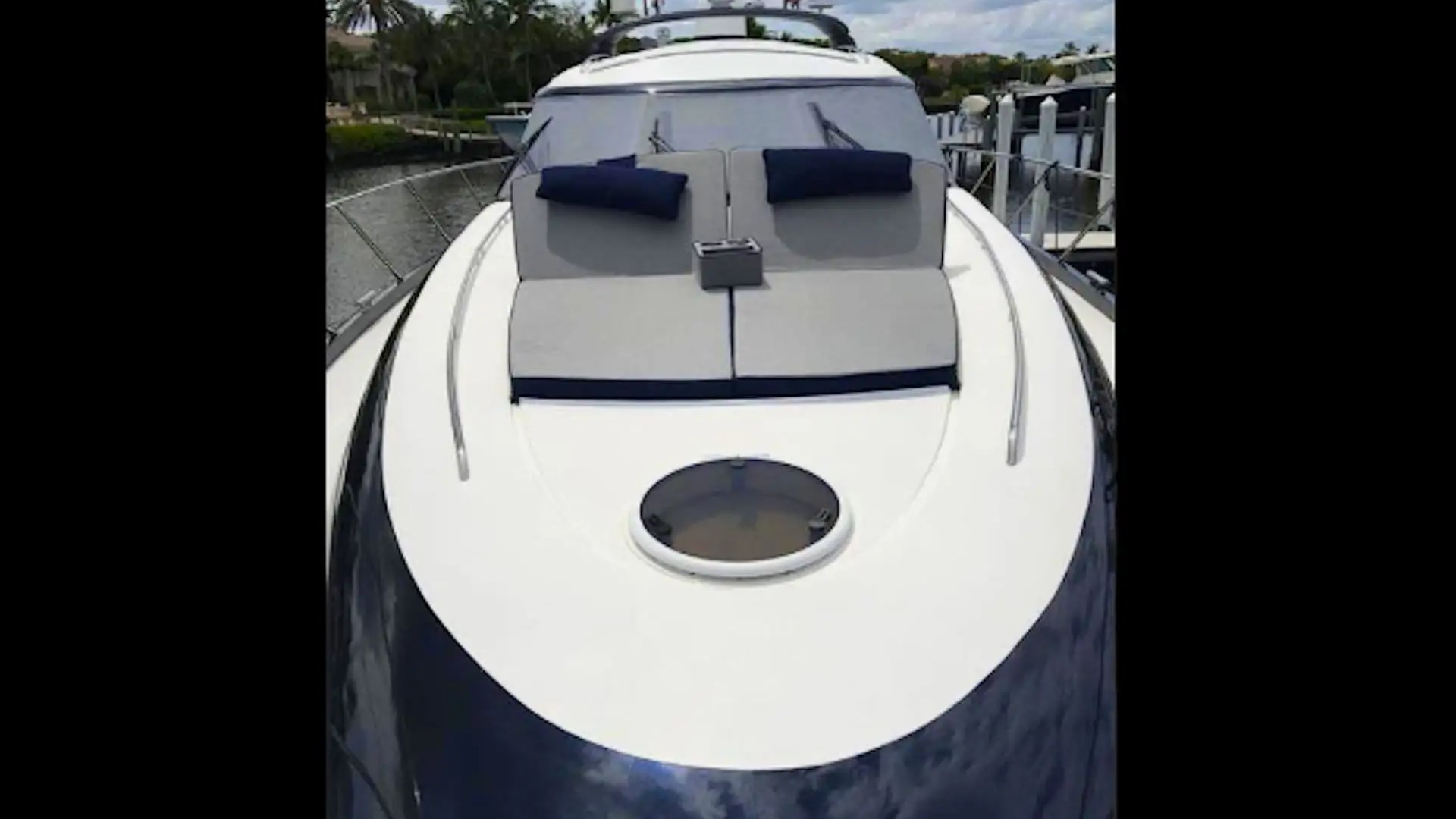 70' Princess yacht charter bow sunbed lounge Miami Beach