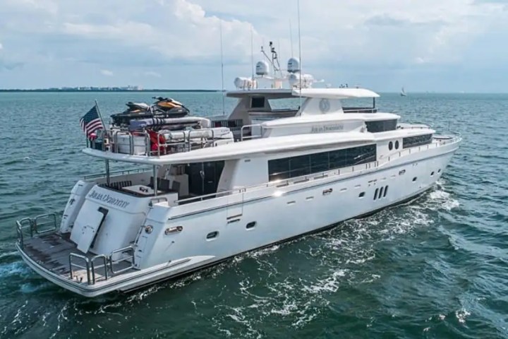 Upper-deck panoramic shot cruising Key Biscayne