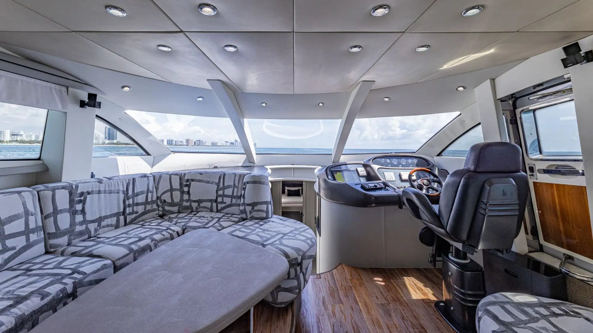 80′ Sunseeker main salon interior Miami