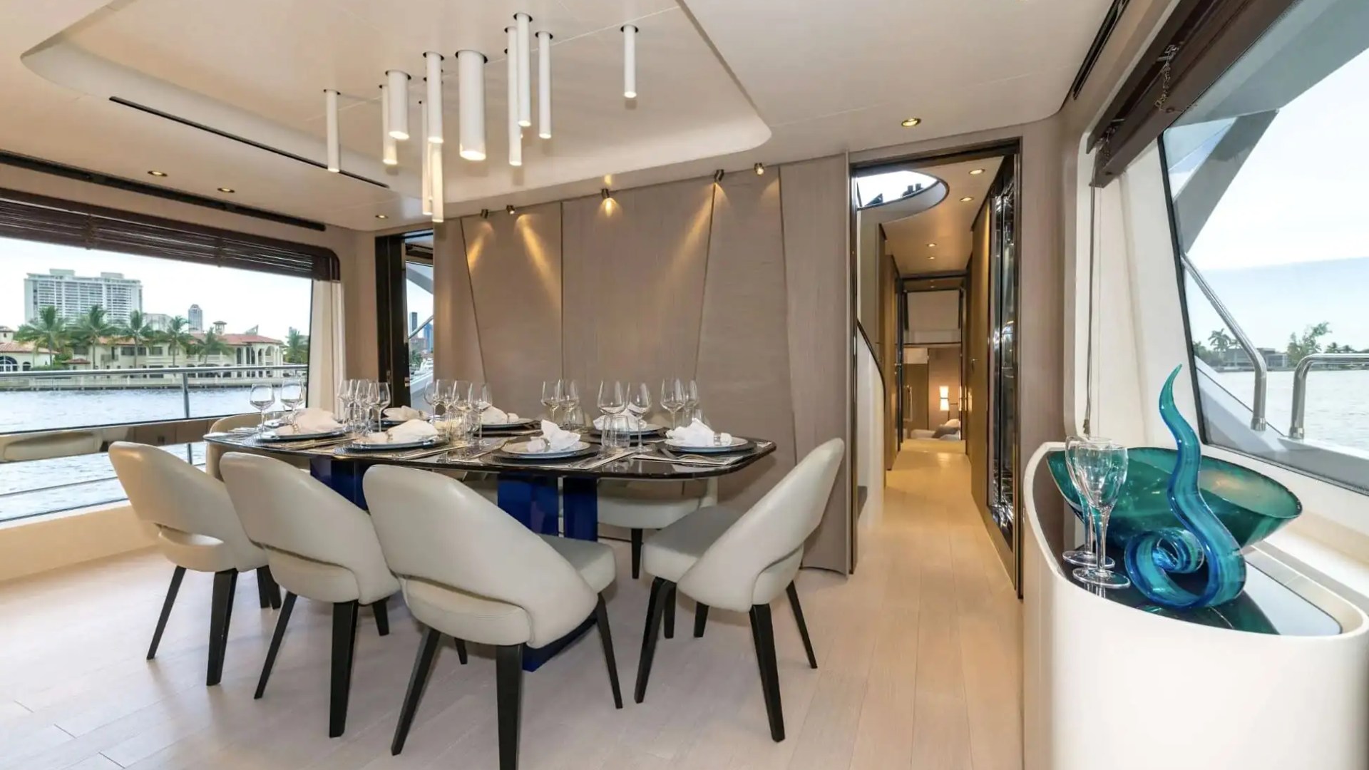 88′ Azimut formal dining area Nassau