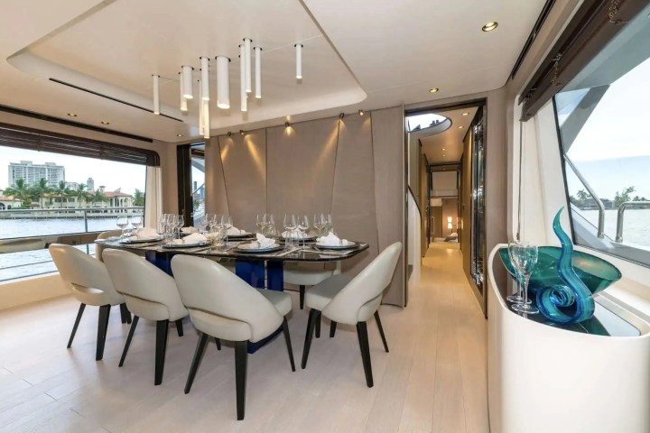 88′ Azimut formal dining area Nassau