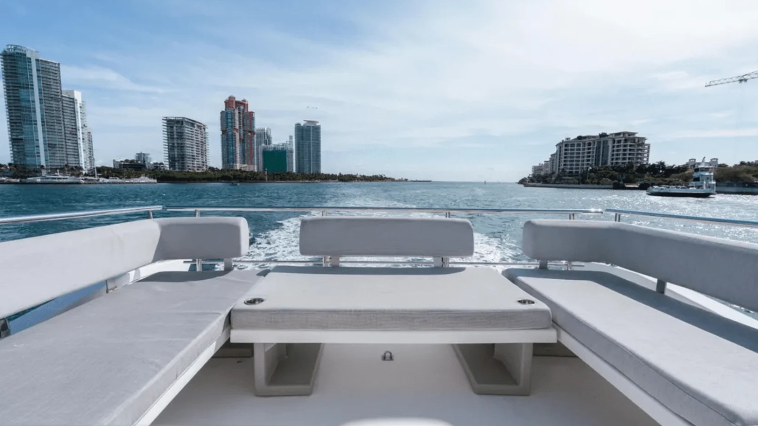 50′ Azimut yacht sunlit deck scene
