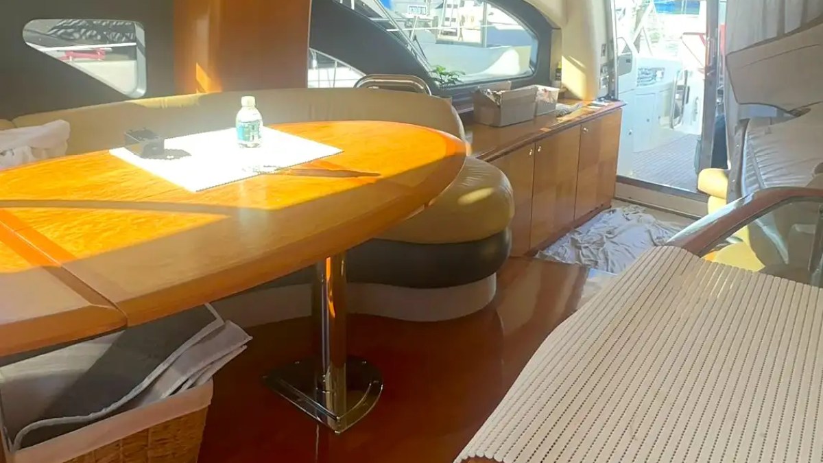 55ft Azimut yacht Key Biscayne interior dining table