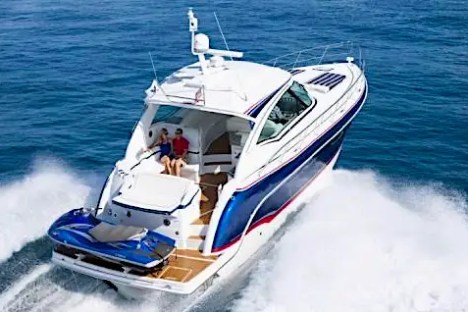 Aerial drone view of 48′ Formula Miami