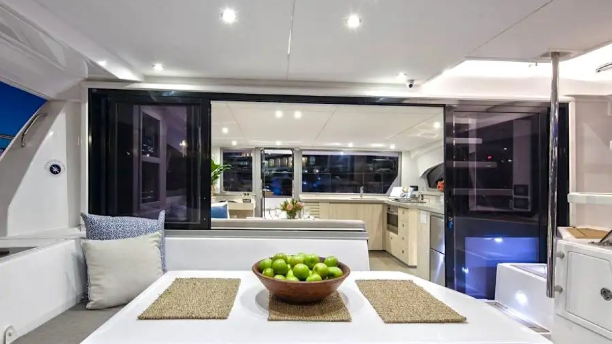 Cozy interior seating nook with ocean light