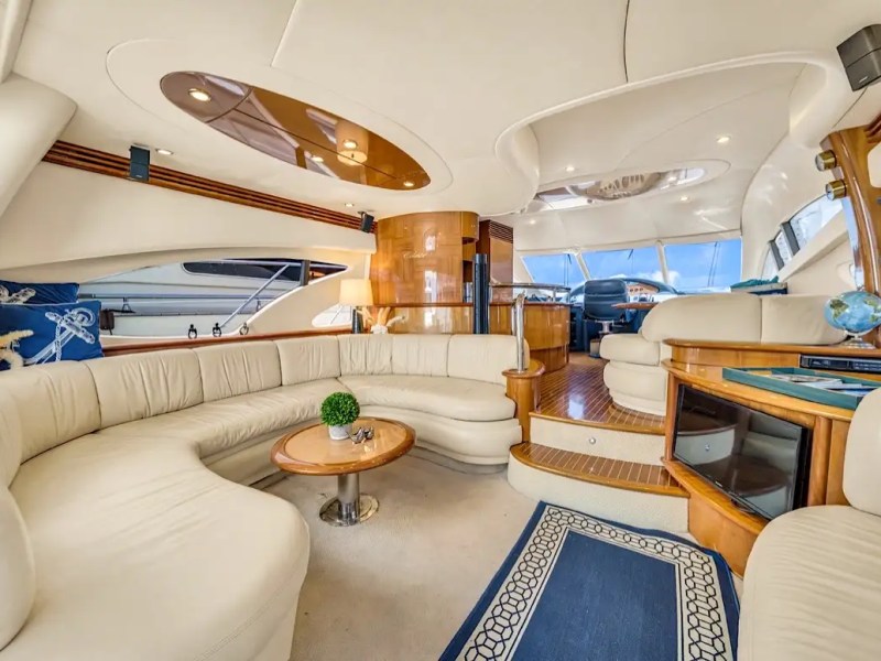 Dining area close-up inside 70′ Azimut Miami