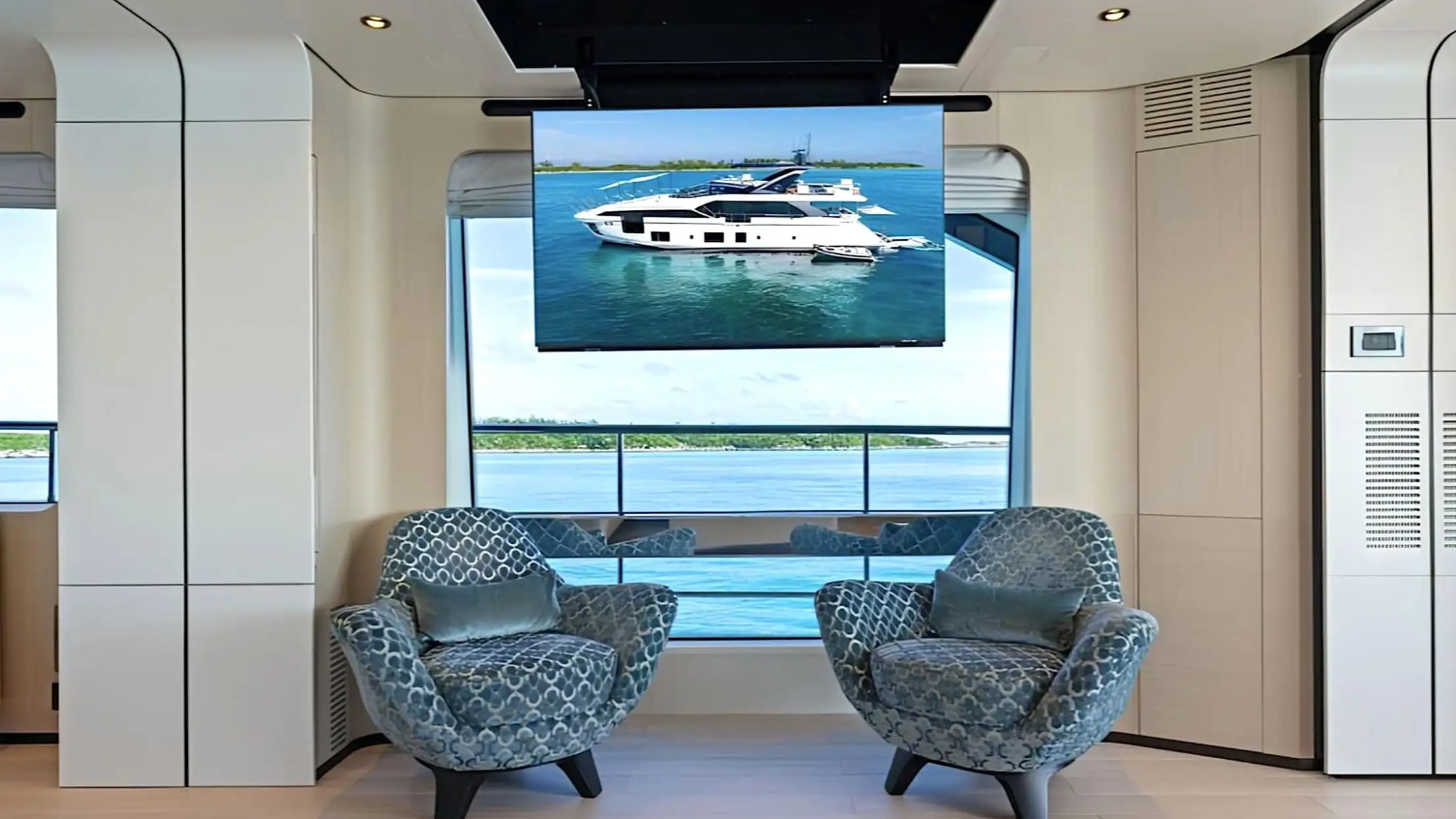 Salon entertainment space on 85′ Wally Miami