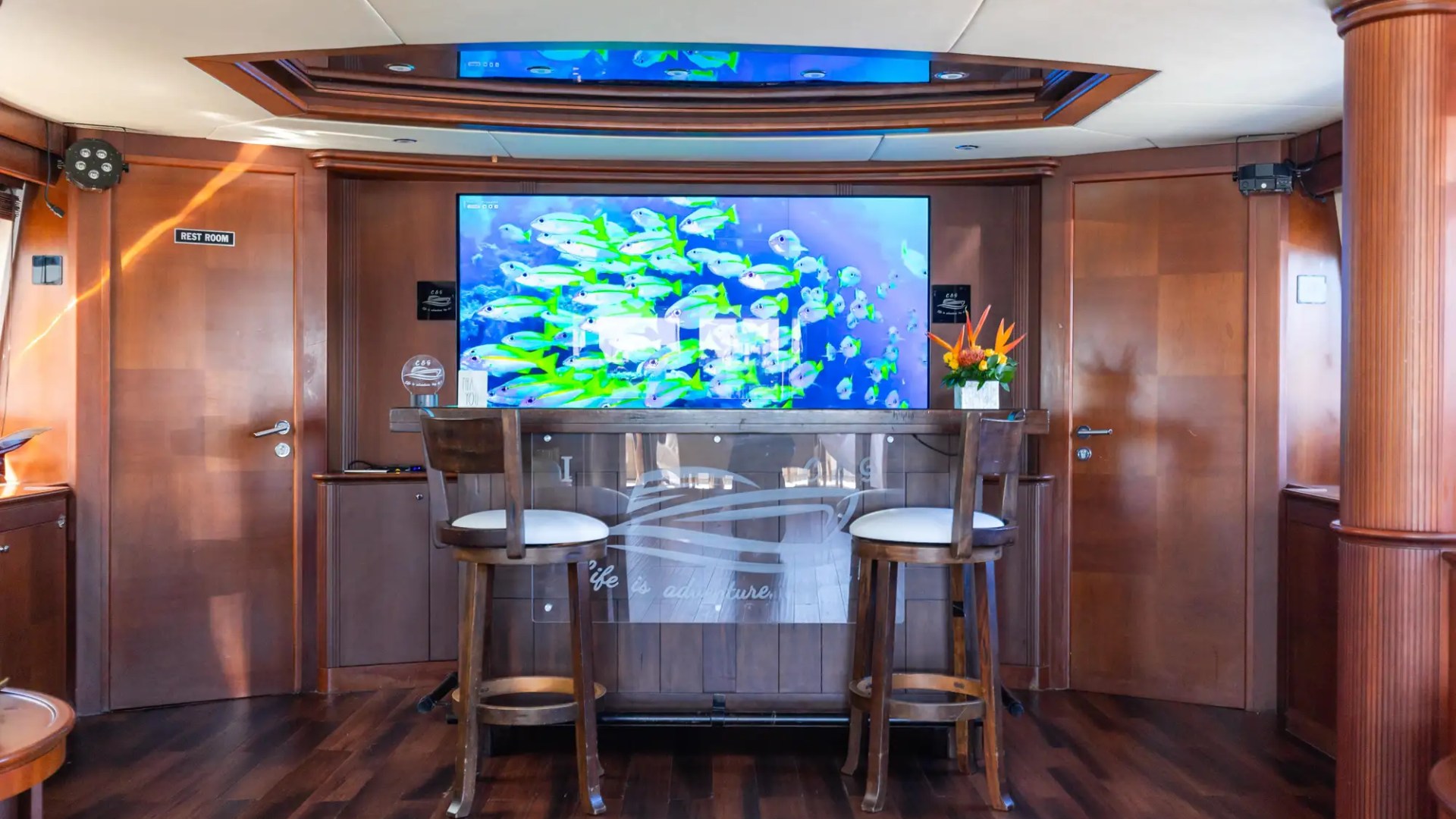 Interior bar station on 100′ Azimut Miami