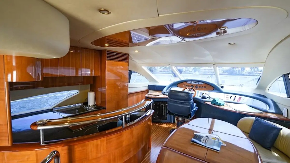 Helm station controls on 70′ Azimut Miami