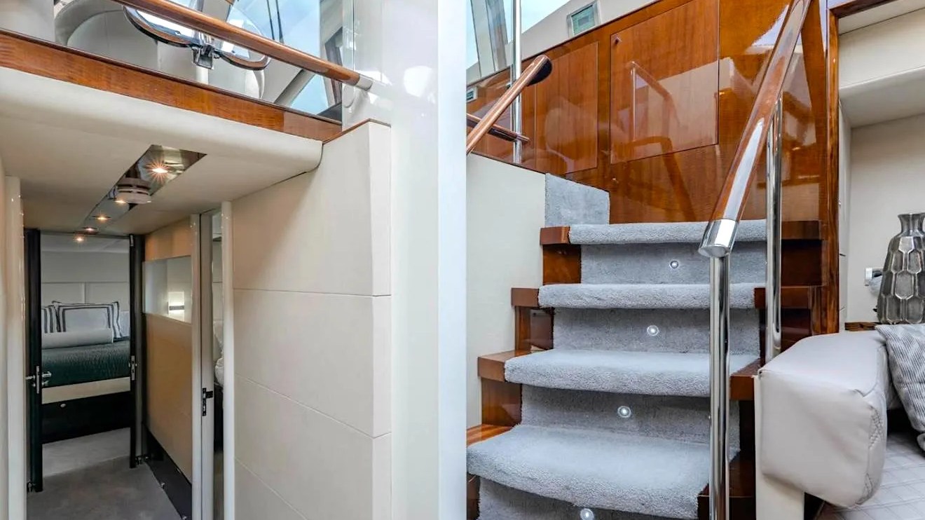 Companionway corridor on 80′ Lazzara Miami