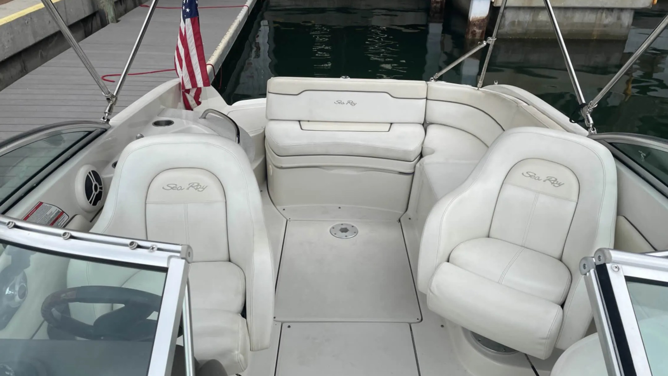 Group celebrating birthday on 26′ Sea Ray in Miami