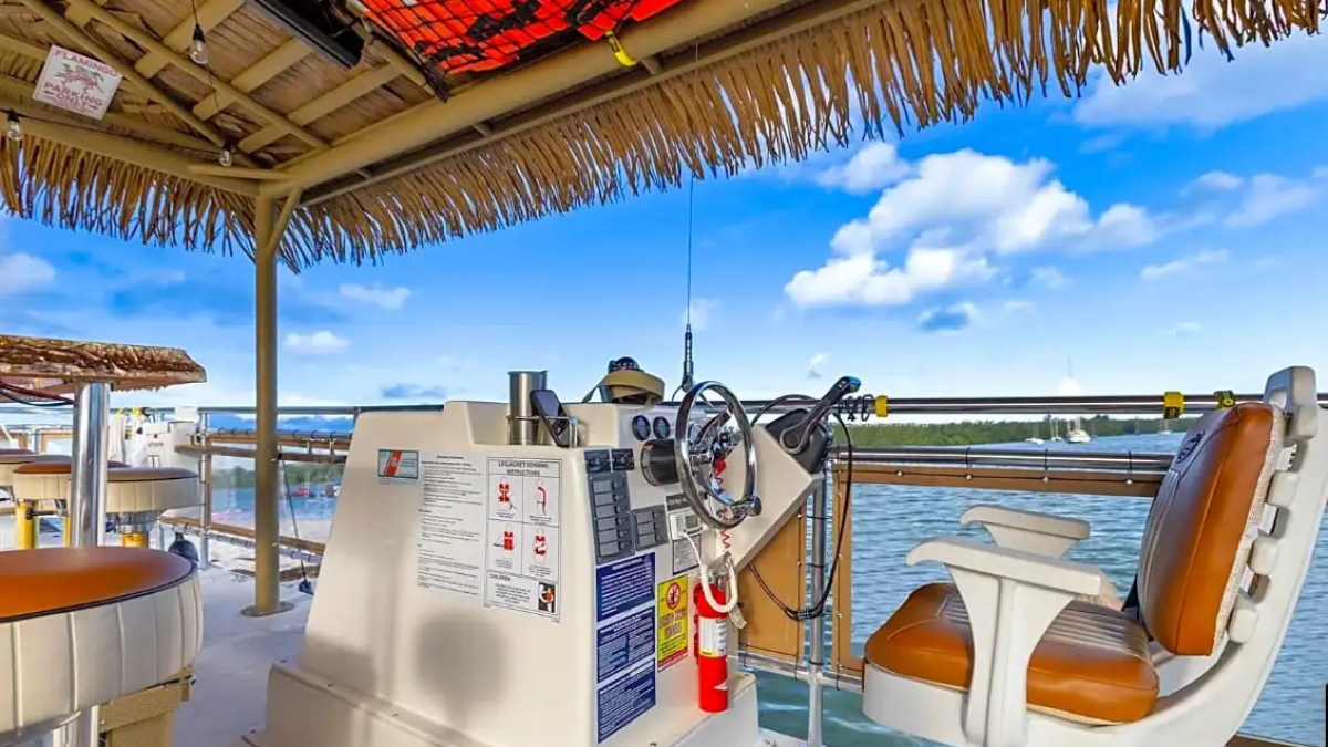 Crew console area inside on 30′ Tiki – Miami