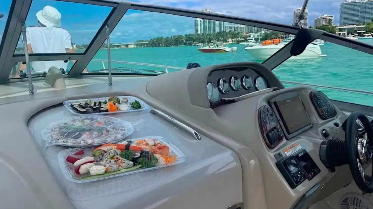 Helm station on 36′ Monterey Miami Beach