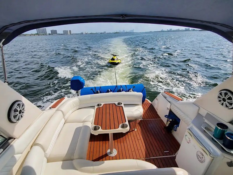 Cabin seating on 36′ Monterey Miami Beach
