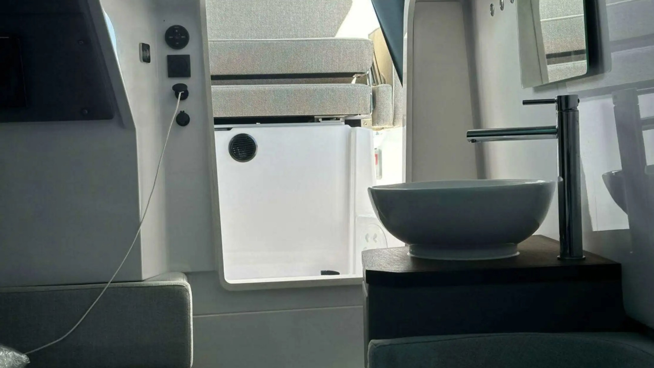 Head compartment on 38′ Axopar Miami Beach