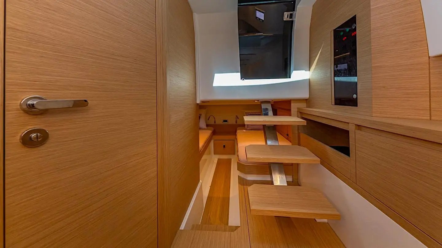 Cabin entryway on 38′ Pardo Miami Beach