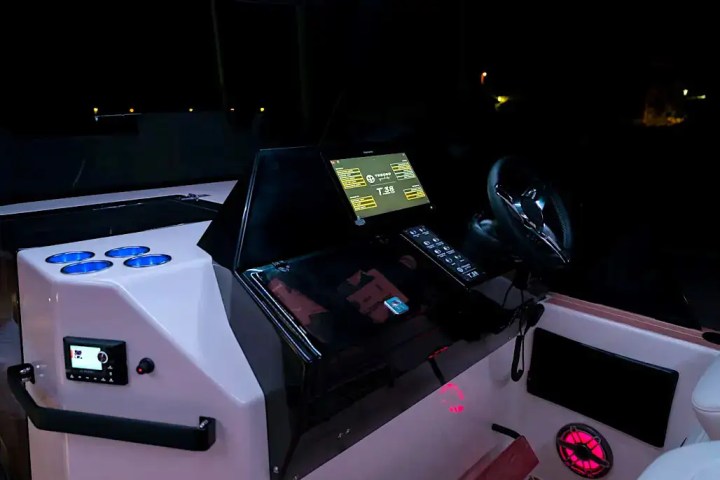 Helm station in action on 38′ Tesoro Miami