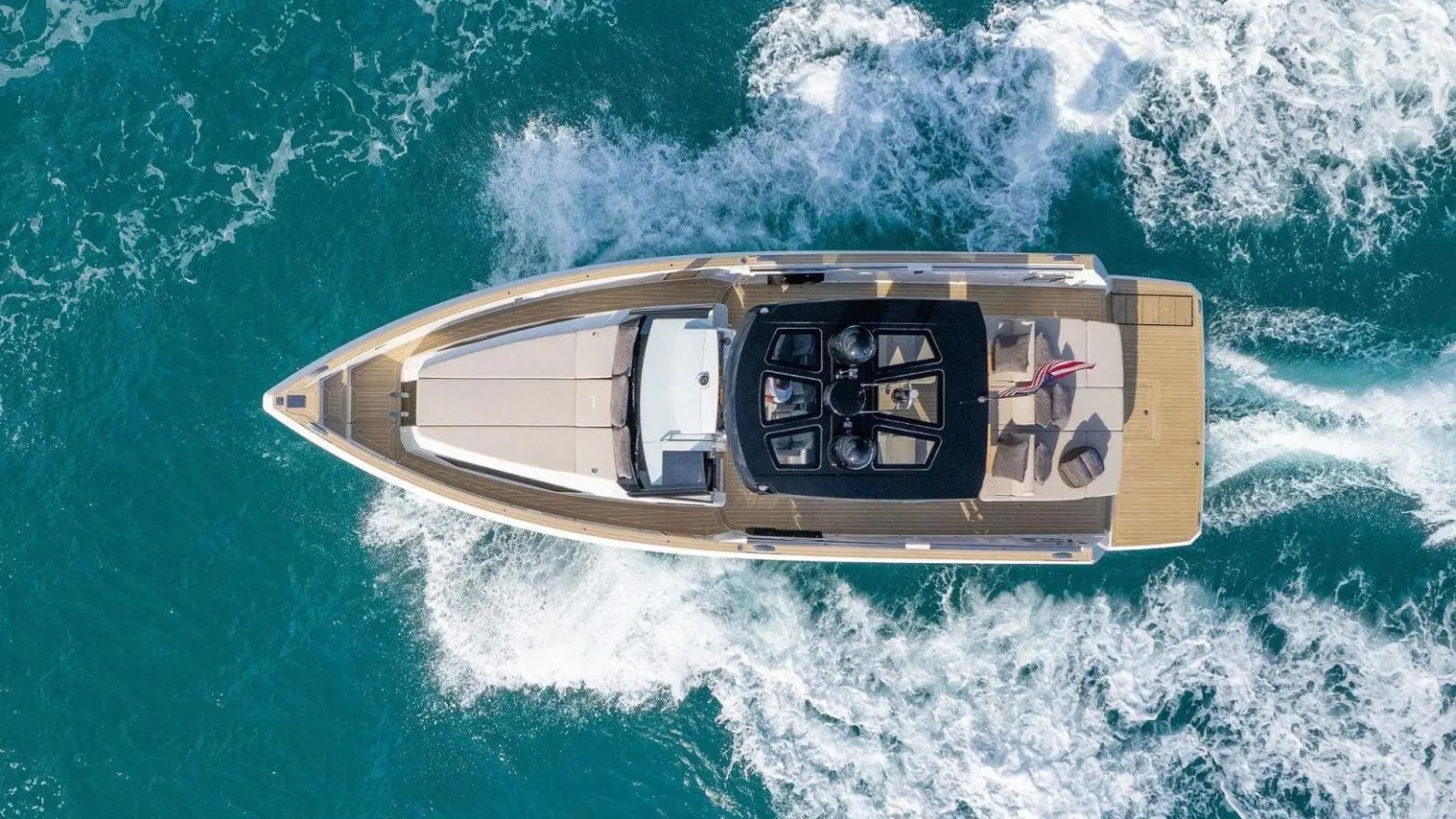 44′ Fjord boat wide deck shot