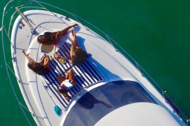 Aerial skyline anchor scene on 45′ Meridian Miami