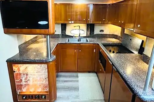 Storage cabinetry in cabin on 48′ Formula Miami