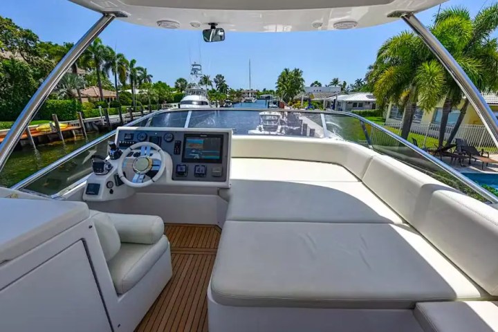 50ft Azimut yacht Miami exterior helm station