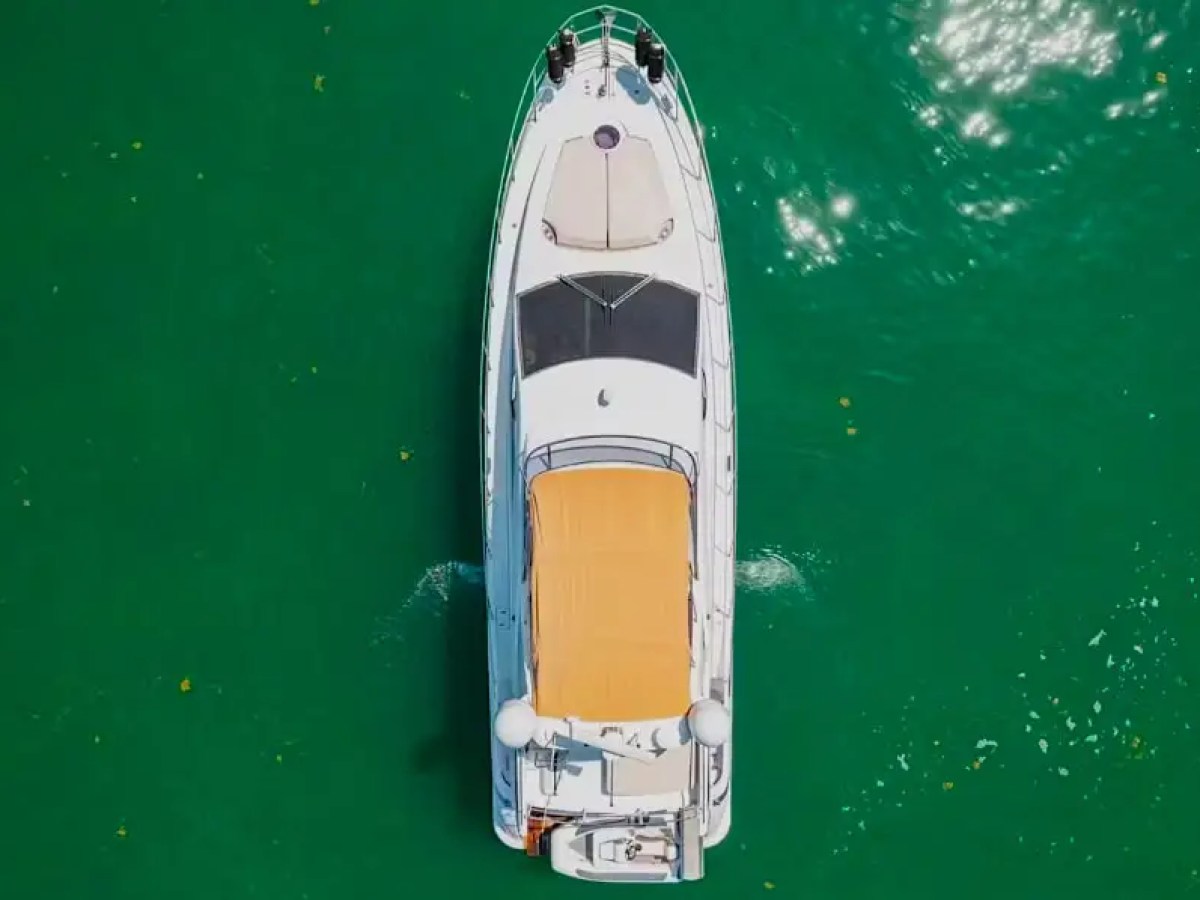 50ft Azimut yacht Miami aerial overhead view