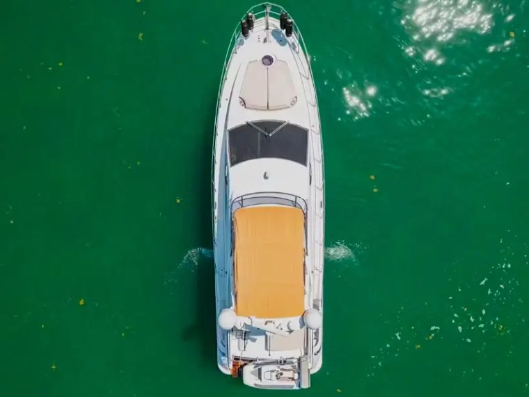 50ft Azimut yacht Miami aerial overhead view