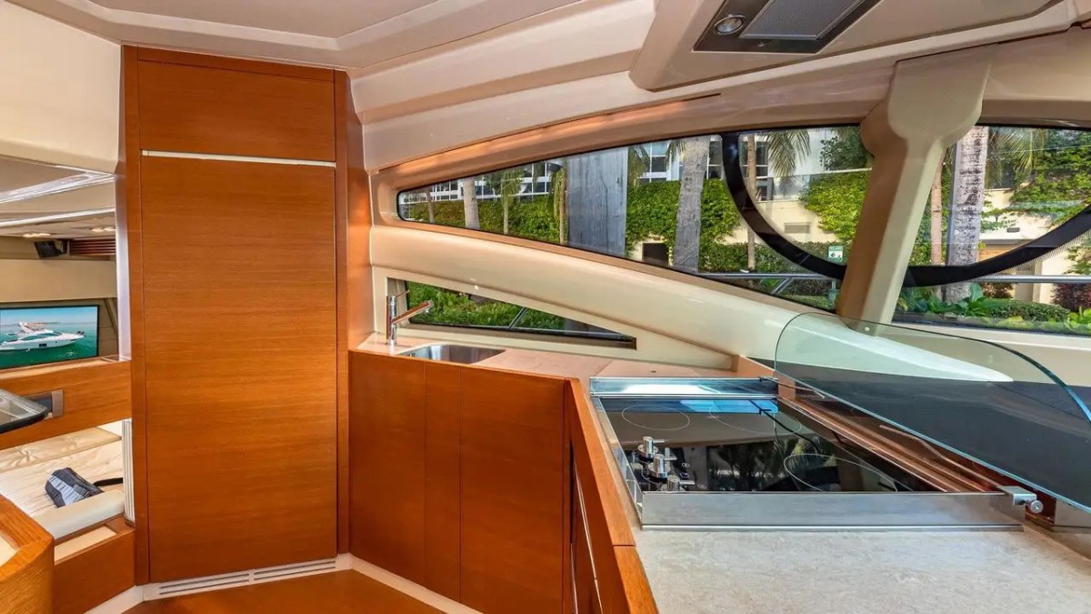 50ft Azimut yacht Miami galley kitchen area