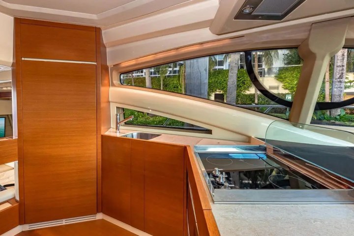 50ft Azimut yacht Miami galley kitchen area