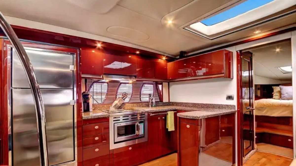 50ft SeaRay yacht Miami galley kitchen area