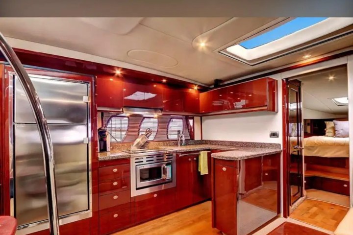 50ft SeaRay yacht Miami galley kitchen area