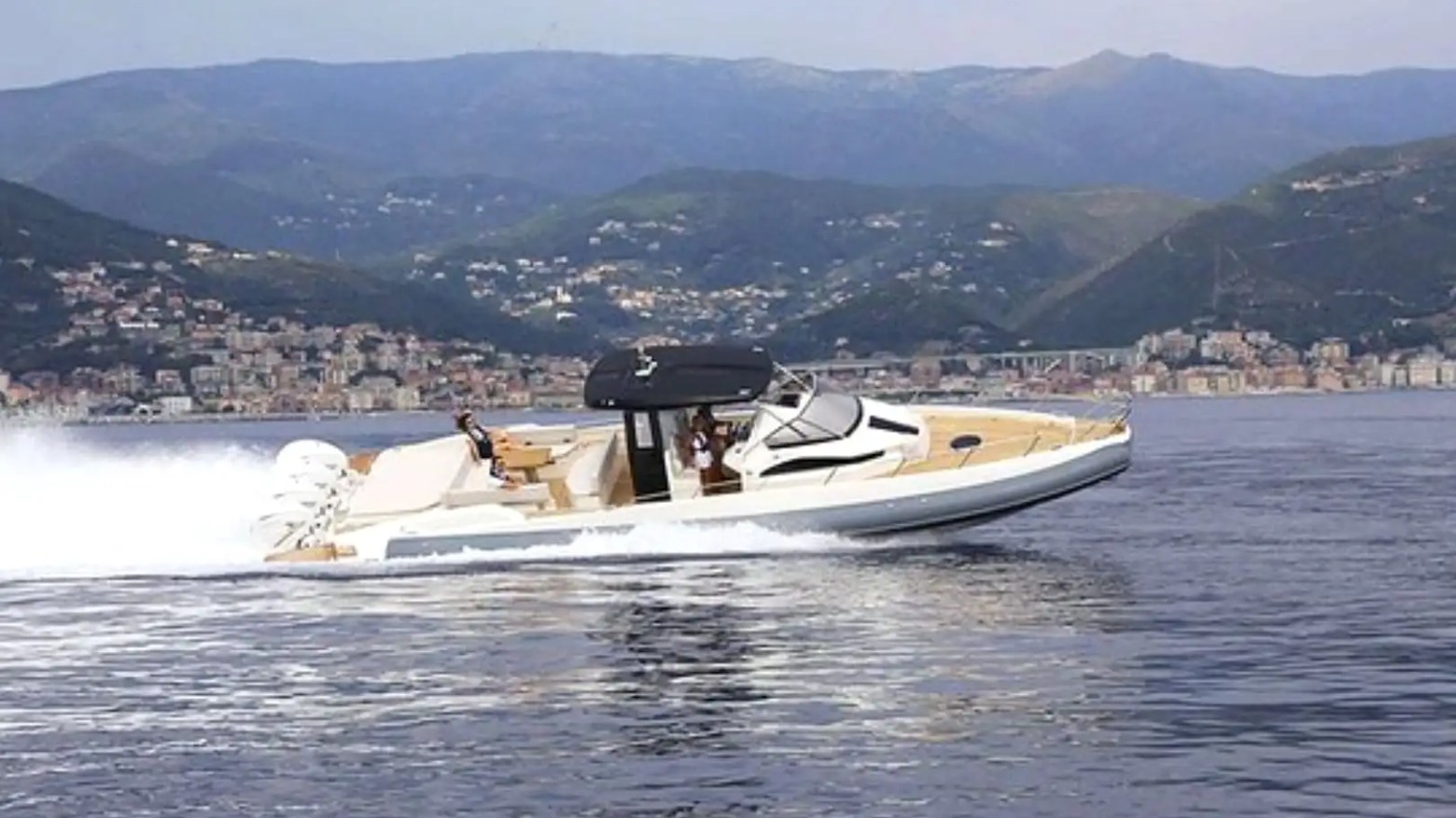 51′ Capelli yacht top-down cruising Biscayne Bay